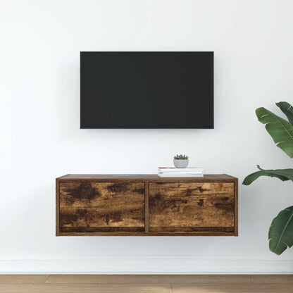 Meuble TV vidaXL chêne fumé 80x31x25,5 cm en bois d'ingénierie