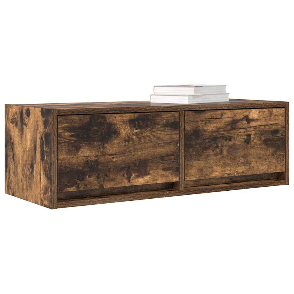 Meuble TV vidaXL chêne fumé 80x31x25,5 cm en bois d'ingénierie
