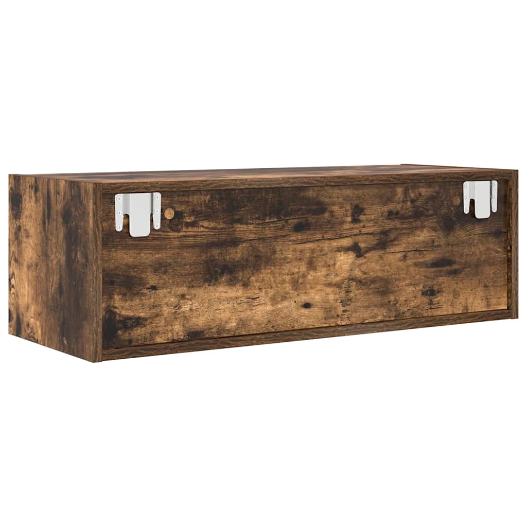 Meuble TV vidaXL chêne fumé 80x31x25,5 cm en bois d'ingénierie