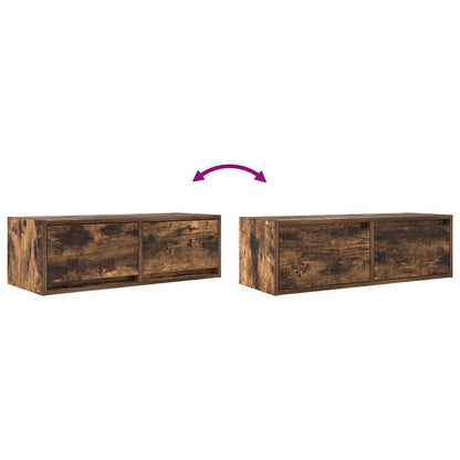 Meuble TV vidaXL chêne fumé 80x31x25,5 cm en bois d'ingénierie