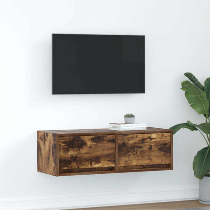Meuble TV vidaXL chêne fumé 80x31x25,5 cm en bois d'ingénierie