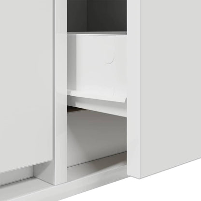 vidaXL Meuble TV avec tiroirs Blanc 100 x 31 x 25,5 cm Bois d'ingénierie