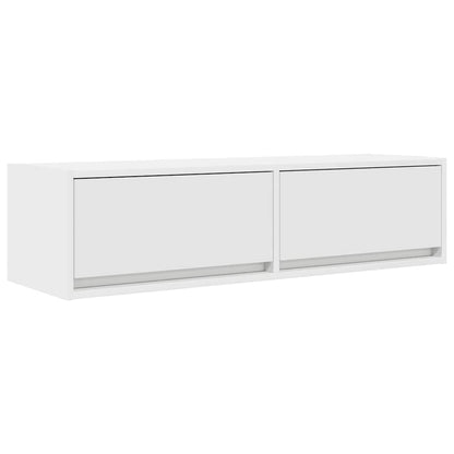 vidaXL Meuble TV avec tiroirs Blanc 100 x 31 x 25,5 cm Bois d'ingénierie