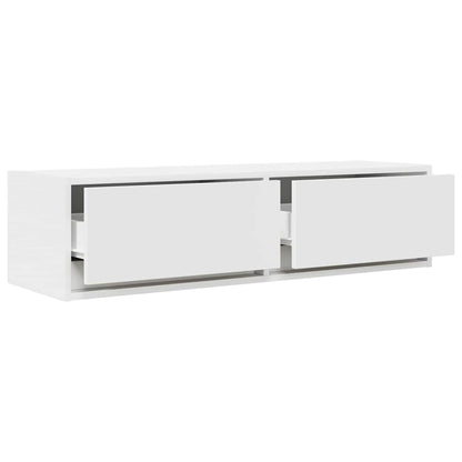 vidaXL Meuble TV avec tiroirs Blanc 100 x 31 x 25,5 cm Bois d'ingénierie
