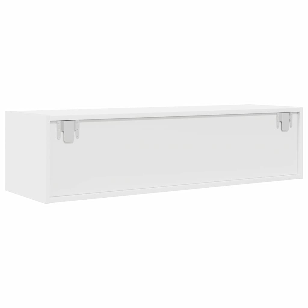 vidaXL Meuble TV avec tiroirs Blanc 100 x 31 x 25,5 cm Bois d'ingénierie
