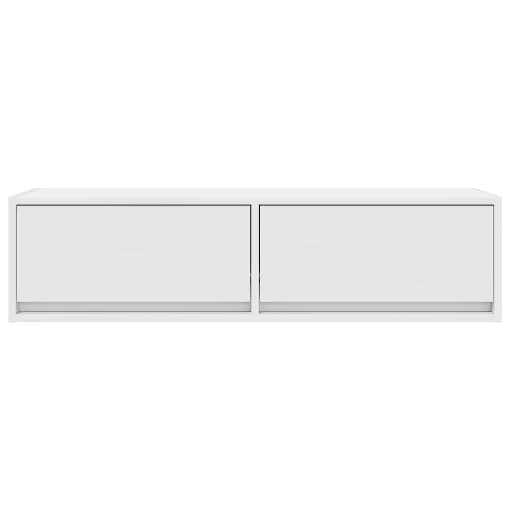 vidaXL Meuble TV avec tiroirs Blanc 100 x 31 x 25,5 cm Bois d'ingénierie