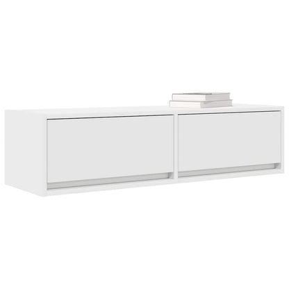 vidaXL Meuble TV avec tiroirs Blanc 100 x 31 x 25,5 cm Bois d'ingénierie