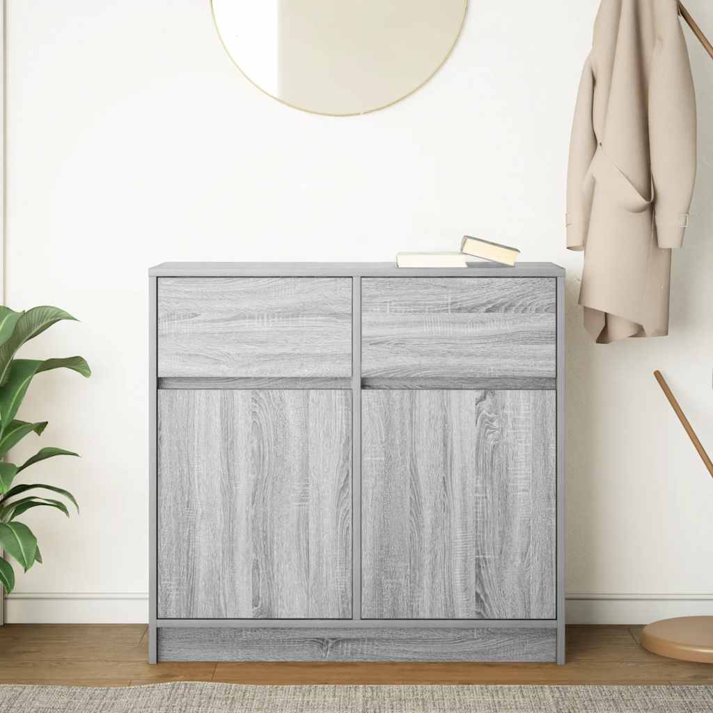 Sideboard mit Schublade Grau Sonoma 80x34x76 cm Holzwerkstoff