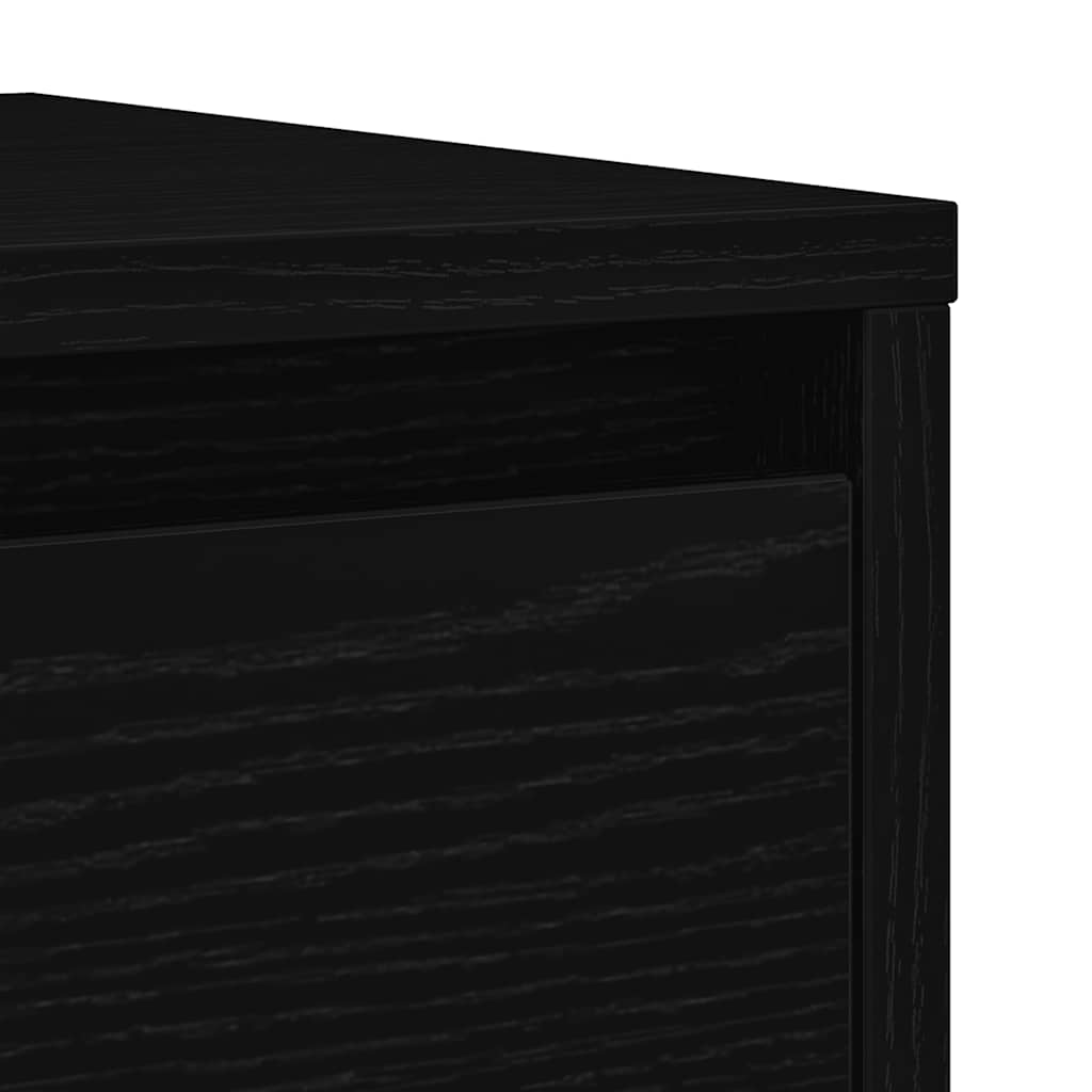 Sideboard Schwarz Eichen-Optik 29,5x34x76 cm Holzwerkstoff