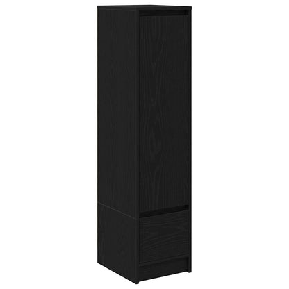 Highboard Schwarz Eichen-Optik 29,5x34x119,5 cm Holzwerkstoff