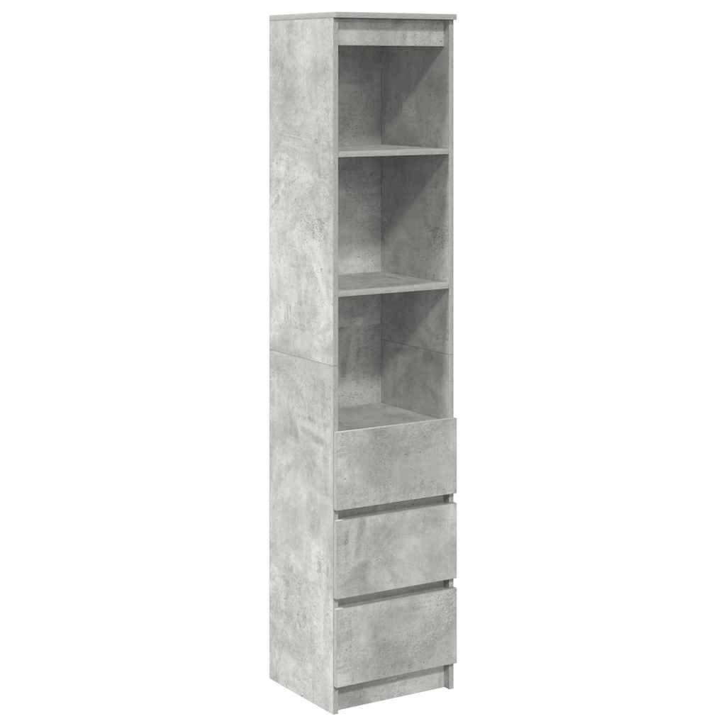 vidaXL Highboard Betongrau 37,5x35x180 cm Holzwerkstoff