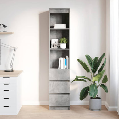 vidaXL Highboard Betongrau 37,5x35x180 cm Holzwerkstoff