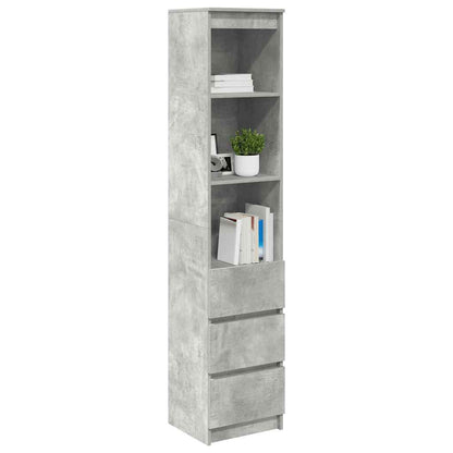 vidaXL Highboard Betongrau 37,5x35x180 cm Holzwerkstoff