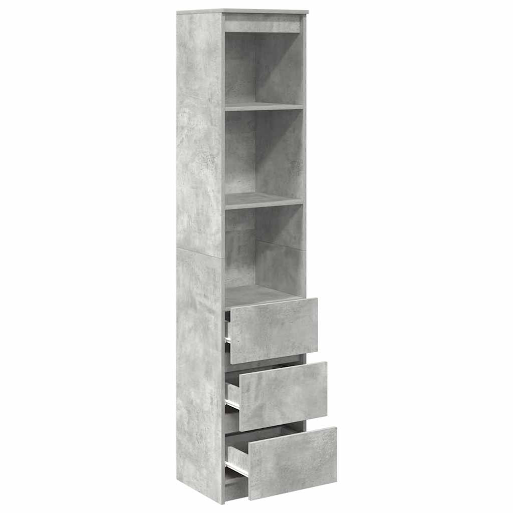 vidaXL Highboard Betongrau 37,5x35x180 cm Holzwerkstoff