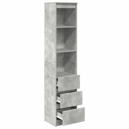 vidaXL Highboard Betongrau 37,5x35x180 cm Holzwerkstoff