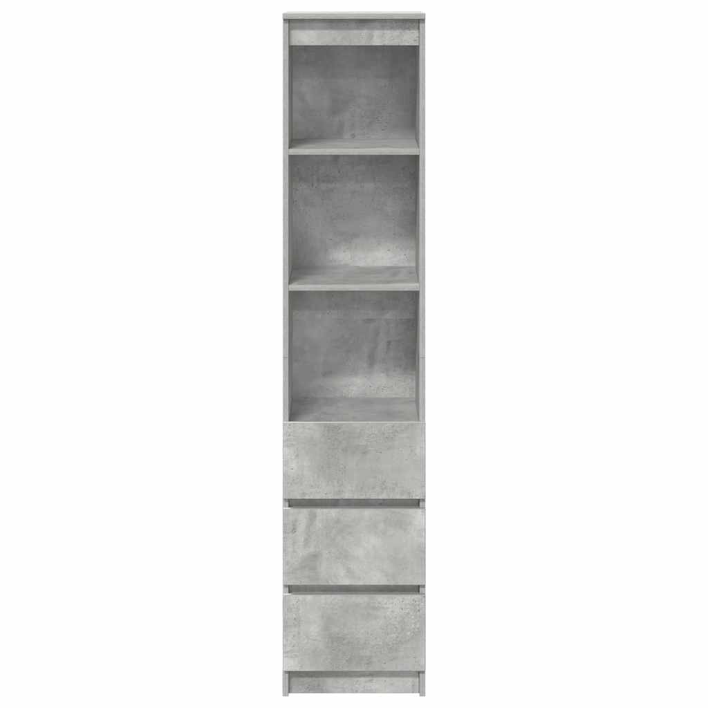 vidaXL Highboard Betongrau 37,5x35x180 cm Holzwerkstoff