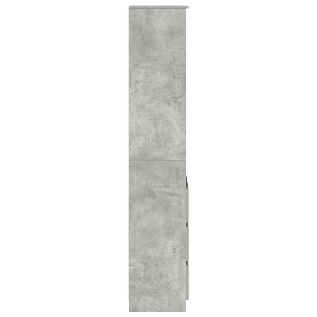 vidaXL Highboard Betongrau 37,5x35x180 cm Holzwerkstoff