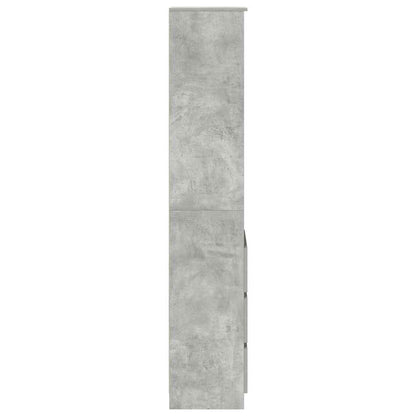 vidaXL Highboard Betongrau 37,5x35x180 cm Holzwerkstoff