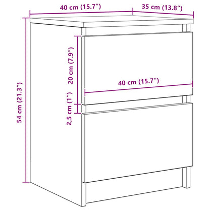 vidaXL Meuble TV chêne fumé 40x35x54 cm bois d'ingénierie