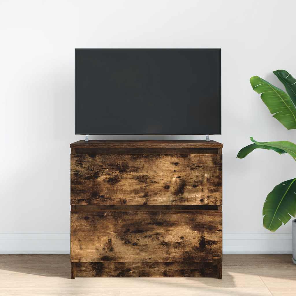 vidaXL Meuble TV chêne fumé 60x35x54 cm bois d'ingénierie