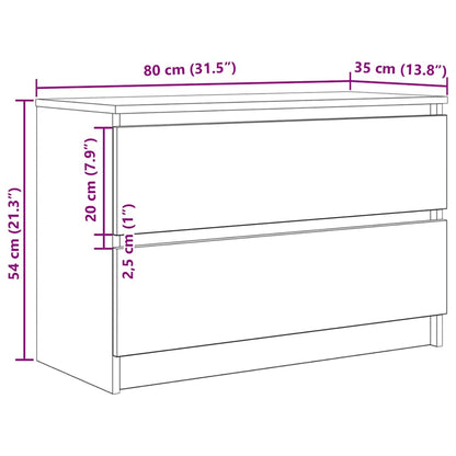 vidaXL TV-Schrank Betongrau 80x35x54 cm Holzwerkstoff