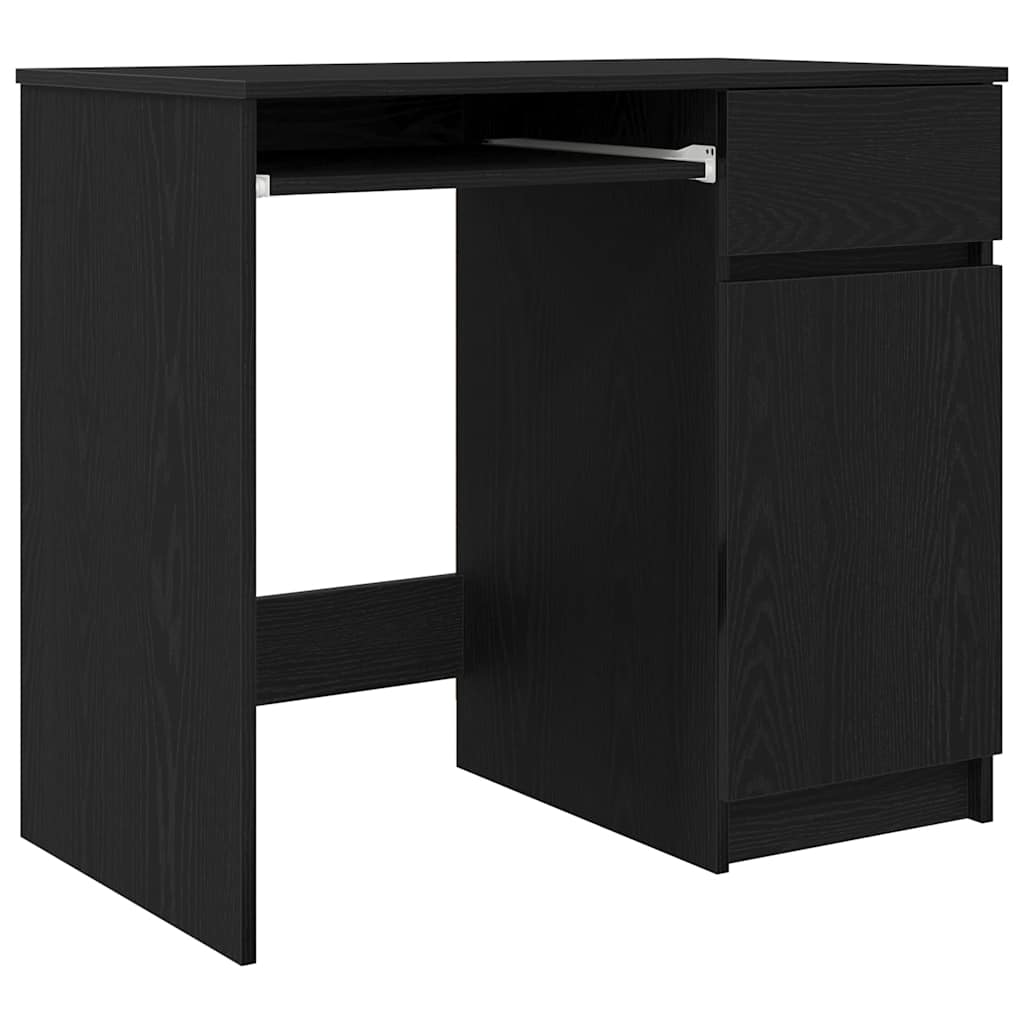 vidaXL Schreibtisch Schwarz Eichen-Optik 86x49x76 cm Holzwerkstoff