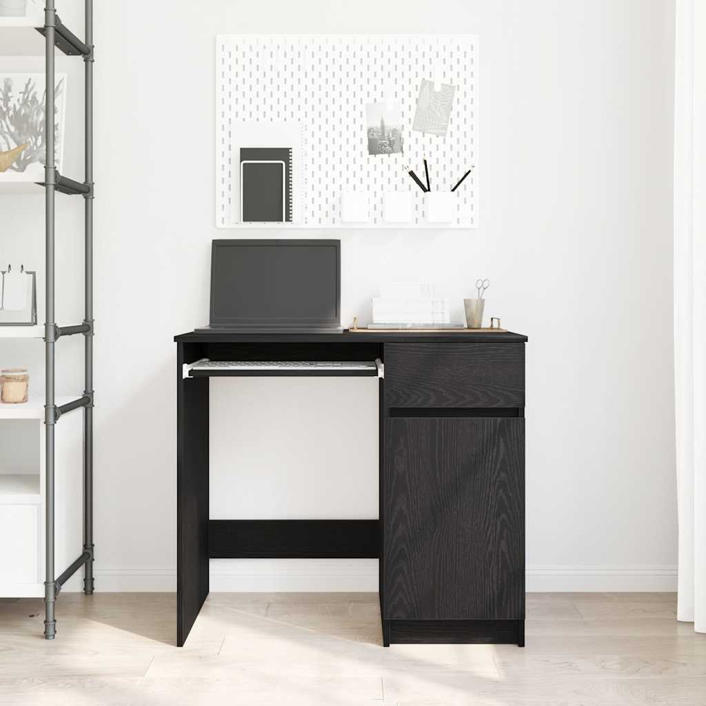 vidaXL Schreibtisch Schwarz Eichen-Optik 86x49x76 cm Holzwerkstoff