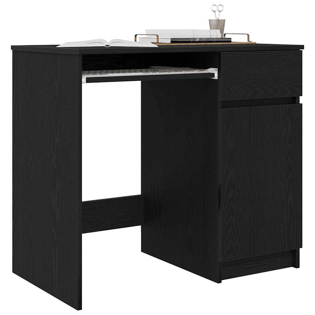vidaXL Schreibtisch Schwarz Eichen-Optik 86x49x76 cm Holzwerkstoff