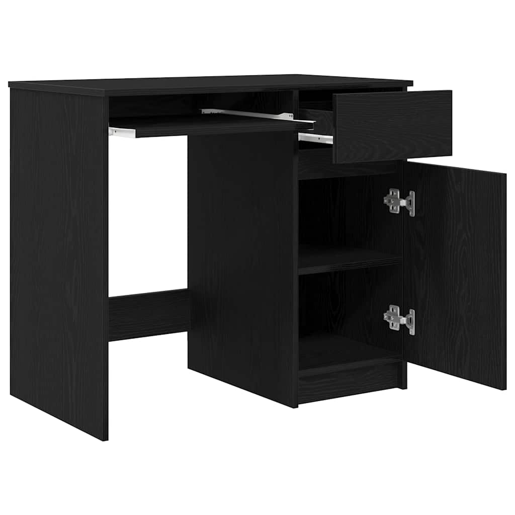 vidaXL Schreibtisch Schwarz Eichen-Optik 86x49x76 cm Holzwerkstoff