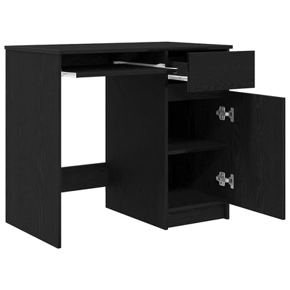 vidaXL Schreibtisch Schwarz Eichen-Optik 86x49x76 cm Holzwerkstoff