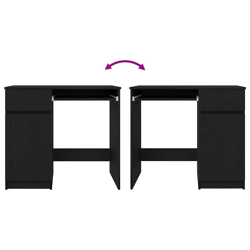 vidaXL Schreibtisch Schwarz Eichen-Optik 86x49x76 cm Holzwerkstoff