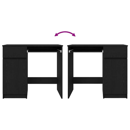 vidaXL Schreibtisch Schwarz Eichen-Optik 86x49x76 cm Holzwerkstoff