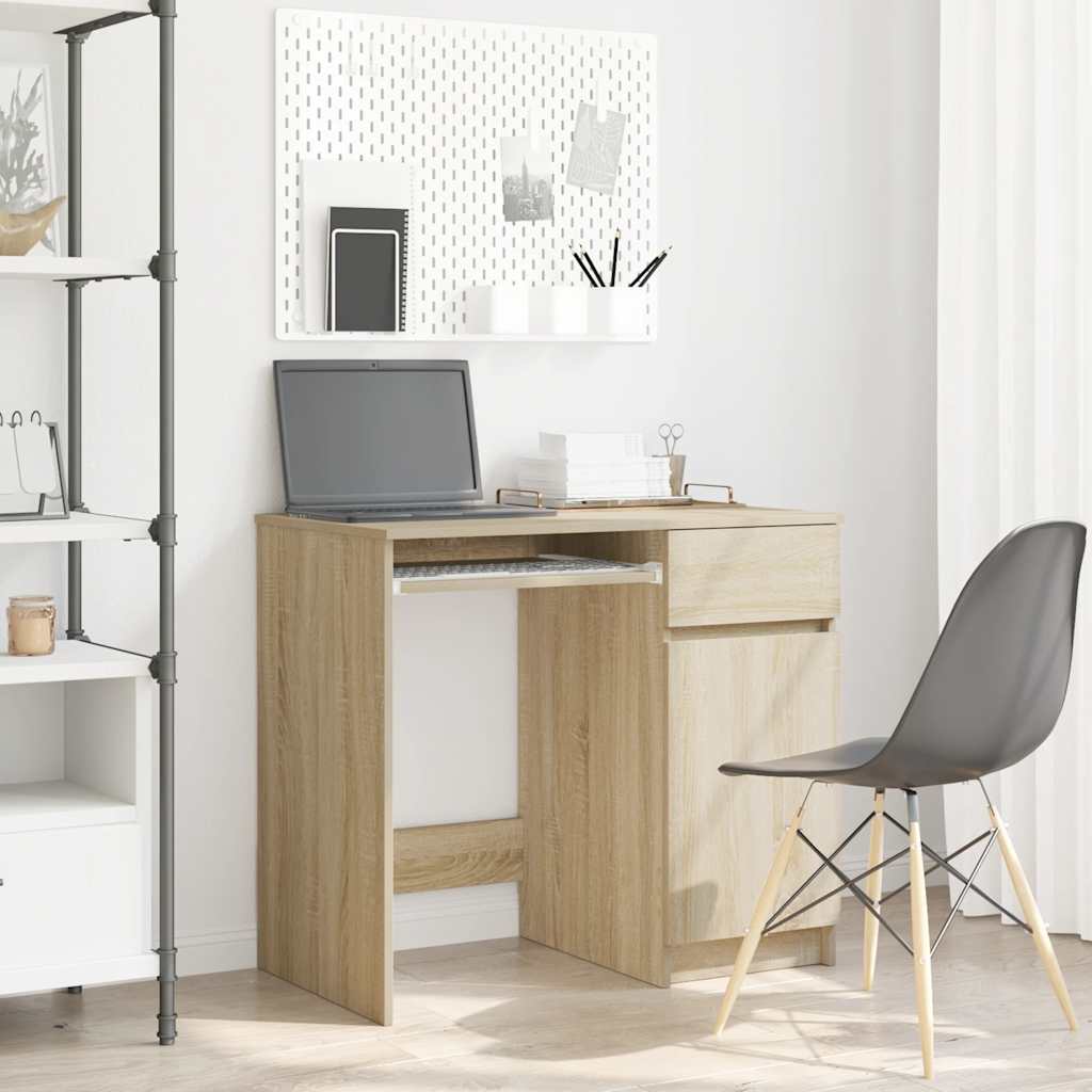 vidaXL Schreibtisch Sonoma-Eiche 86x49x76 cm Holzwerkstoff