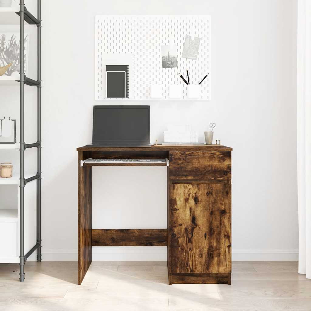 vidaXL Schreibtisch Räuchereiche 86x49x76 cm Holzwerkstoff