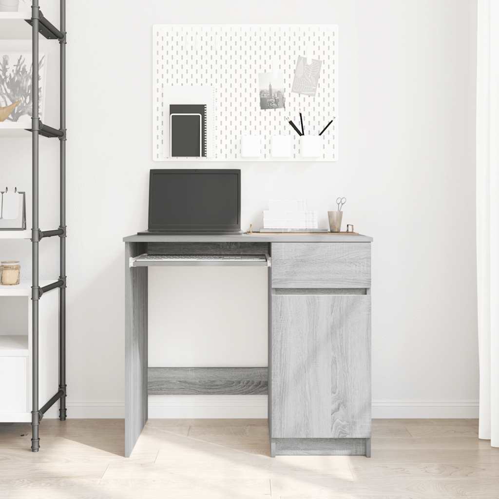 vidaXL Schreibtisch Grau Sonoma 86x49x76 cm Holzwerkstoff