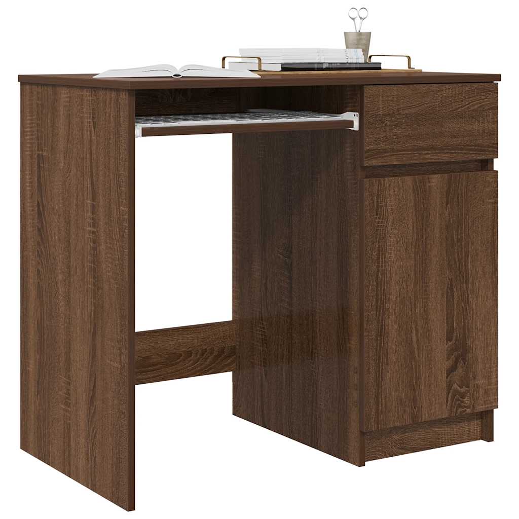 vidaXL Schreibtisch Braun Eichen-Optik 86x49x76 cm Holzwerkstoff