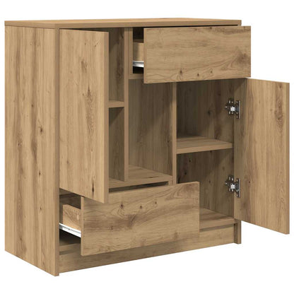 vidaXL Sideboard mit Schubladen und Türen Artisan-Eiche 70,5x34x74,5cm
