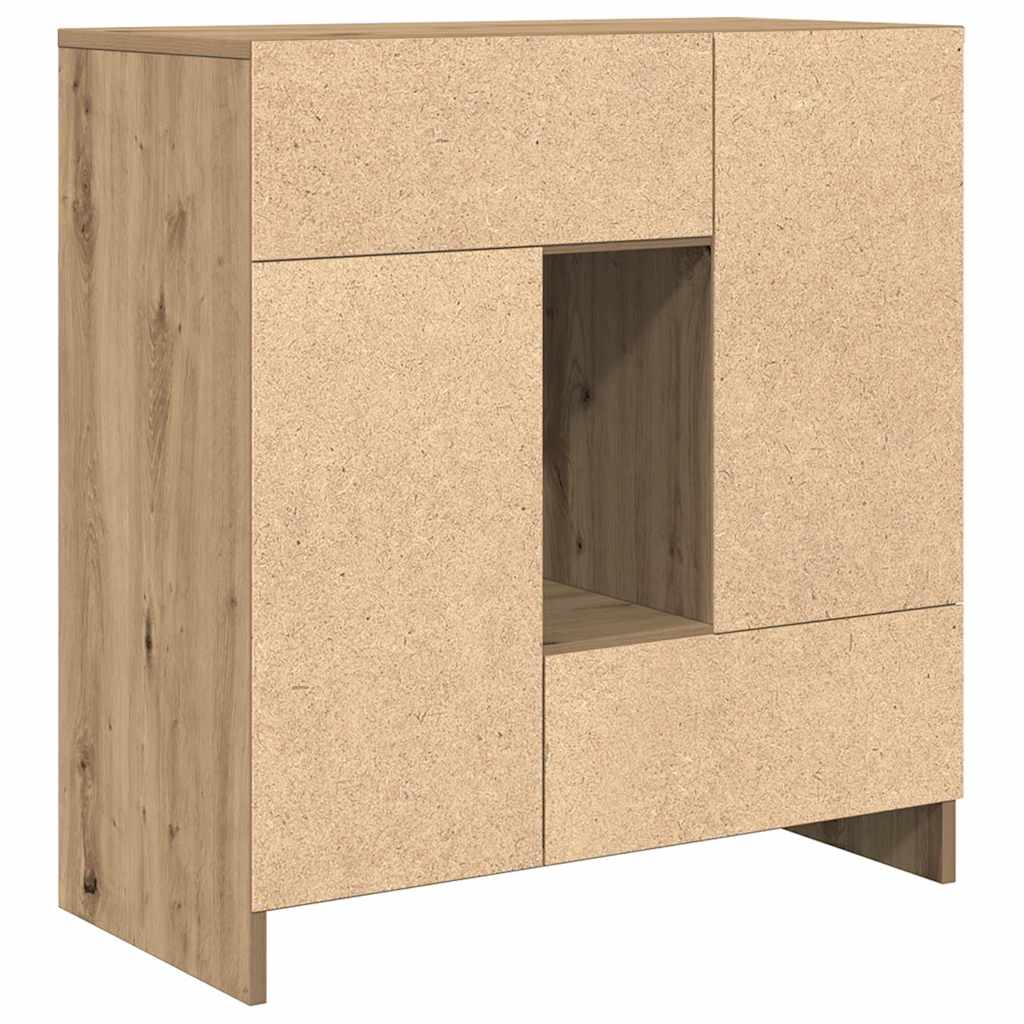 vidaXL Sideboard mit Schubladen und Türen Artisan-Eiche 70,5x34x74,5cm
