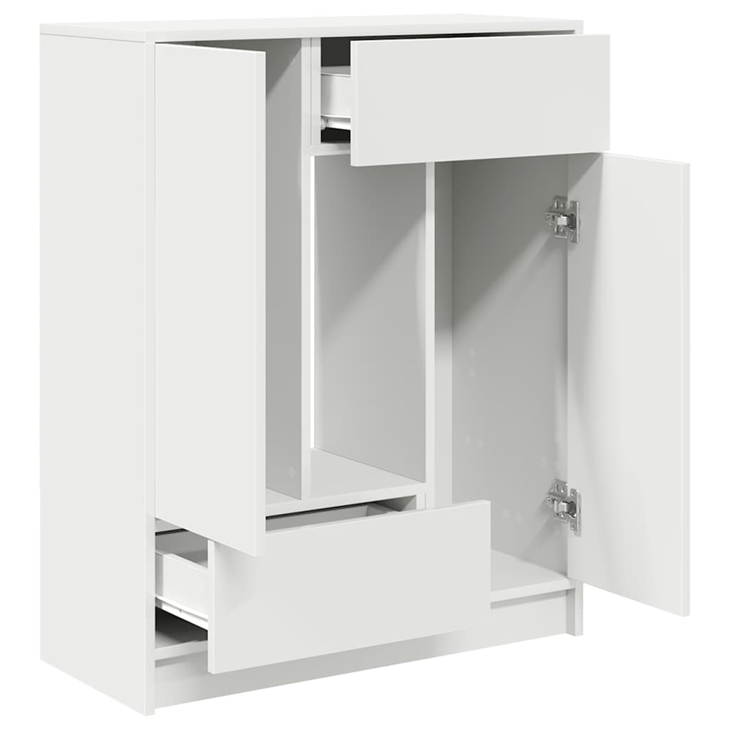 Sideboard mit Schubladen und Türen Weiß 73x31x90 cm