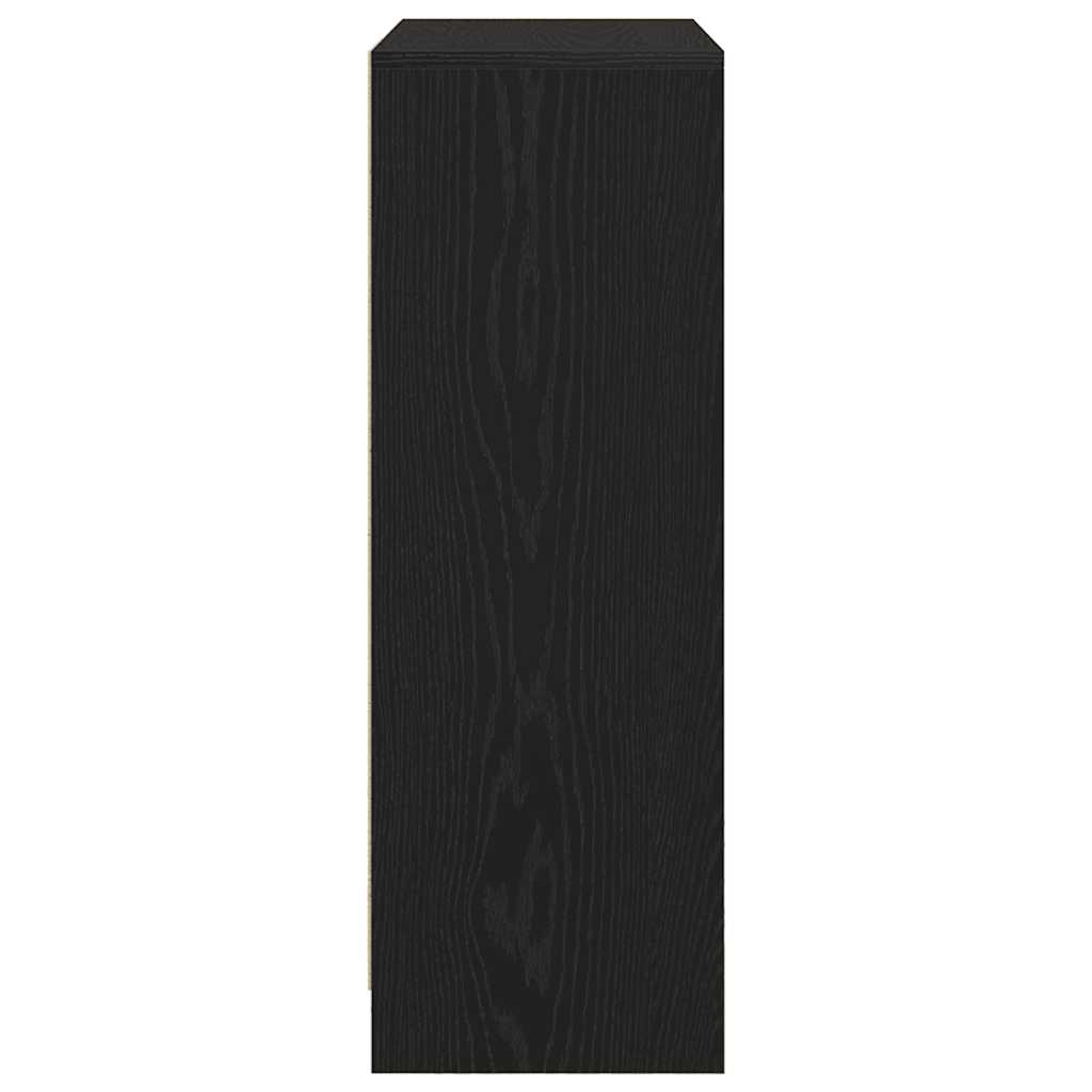 Sideboard mit Schubladen Türen Schwarz Eichen-Optik 73x31x90 cm