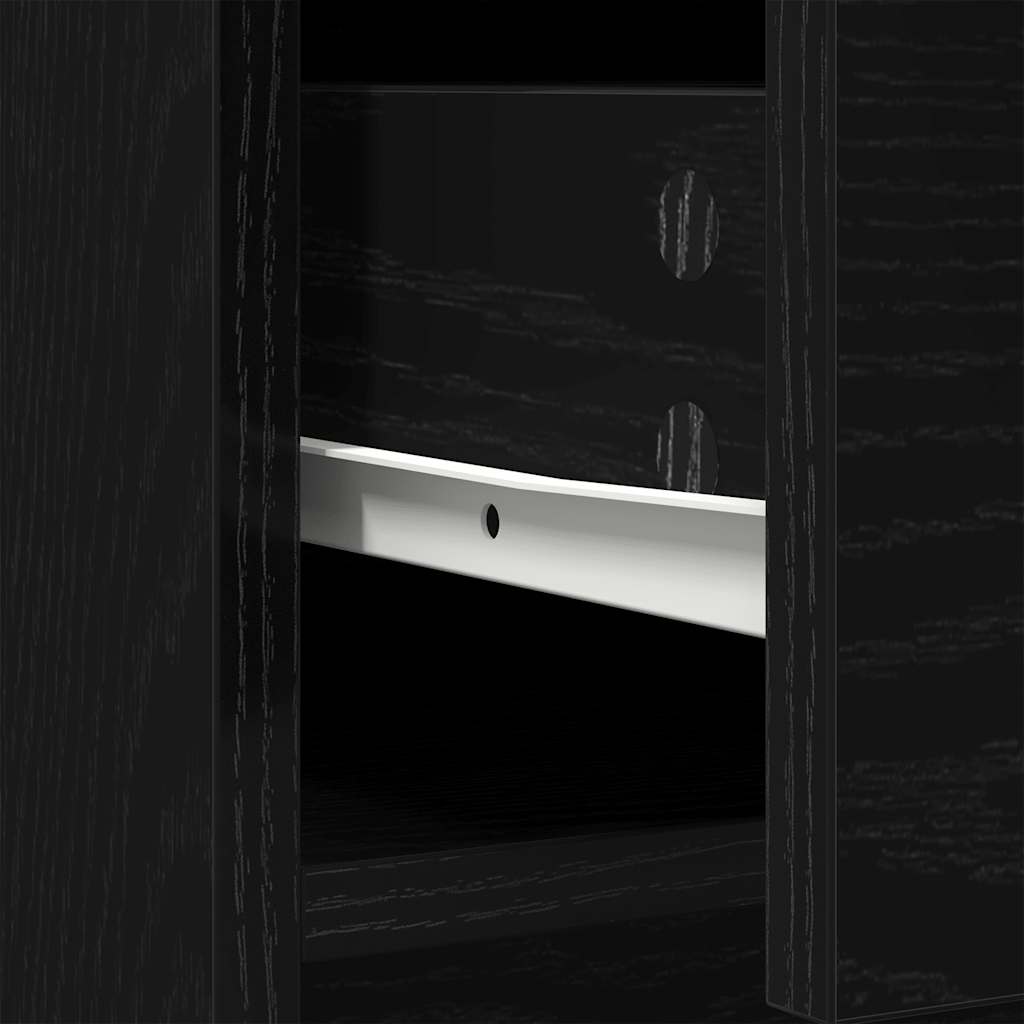 Sideboard mit Schubladen Türen Schwarz Eichen-Optik 73x31x90 cm