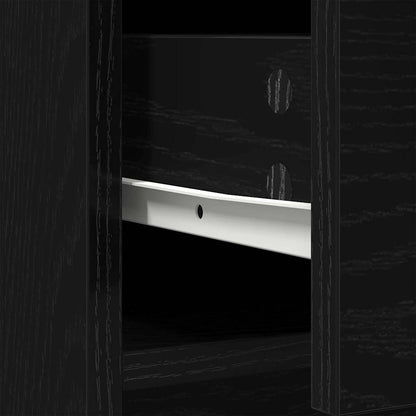 Sideboard mit Schubladen Türen Schwarz Eichen-Optik 73x31x90 cm