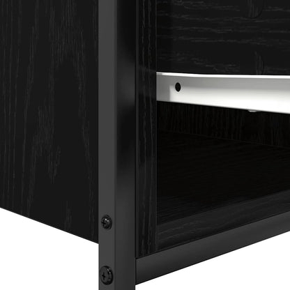 vidaXL Meuble sous-lavabo avec tiroirs Noir Aspect chêne