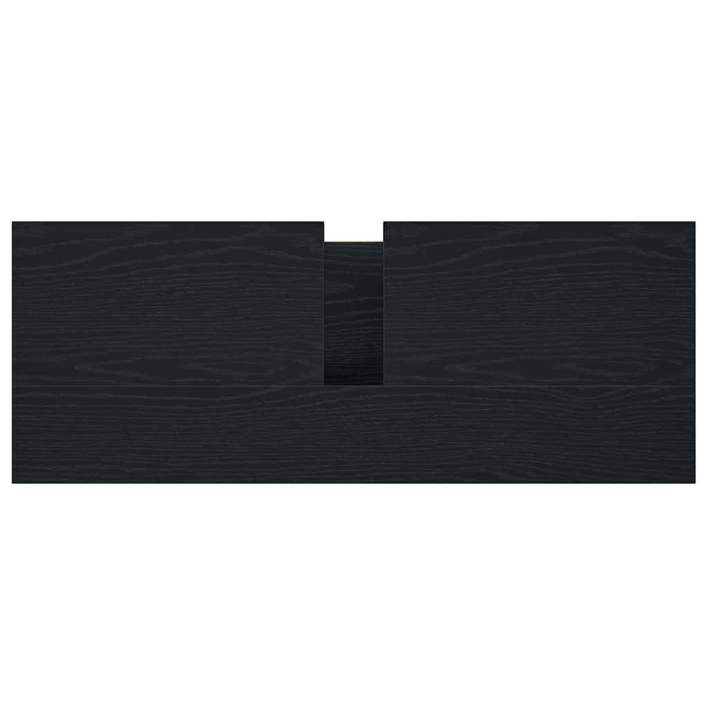 vidaXL Meuble sous-lavabo avec tiroirs Noir Aspect chêne