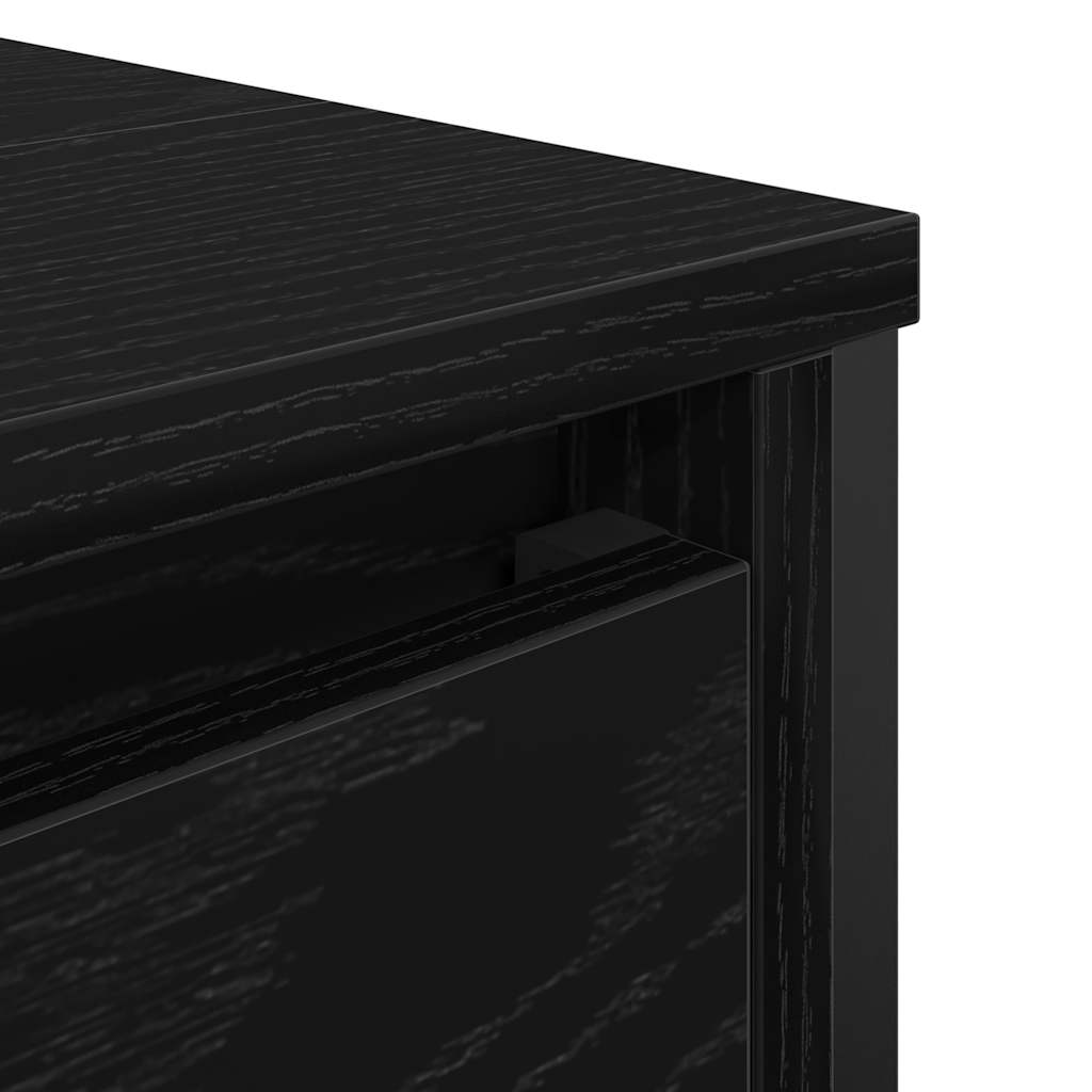 vidaXL Meuble sous-lavabo avec tiroirs Noir Aspect chêne