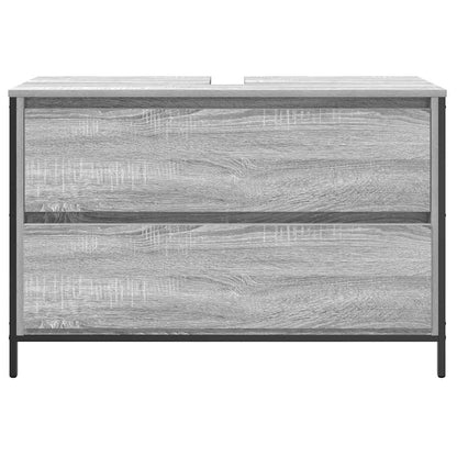 vidaXL Waschbeckenunterschrank mit Schubladen Grau Sonoma 90x34,5x60cm