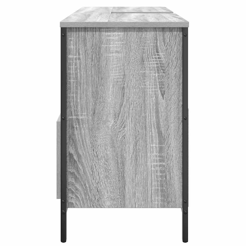 vidaXL Waschbeckenunterschrank mit Schubladen Grau Sonoma 90x34,5x60cm
