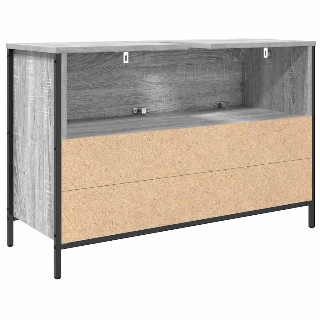 vidaXL Waschbeckenunterschrank mit Schubladen Grau Sonoma 90x34,5x60cm