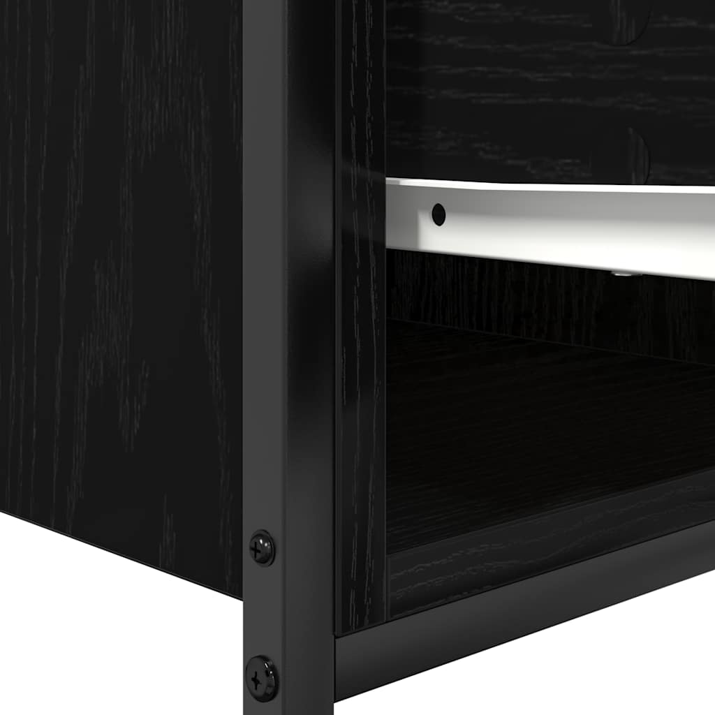Meuble bas de lavabo avec tiroirs noir aspect chêne vidaXL