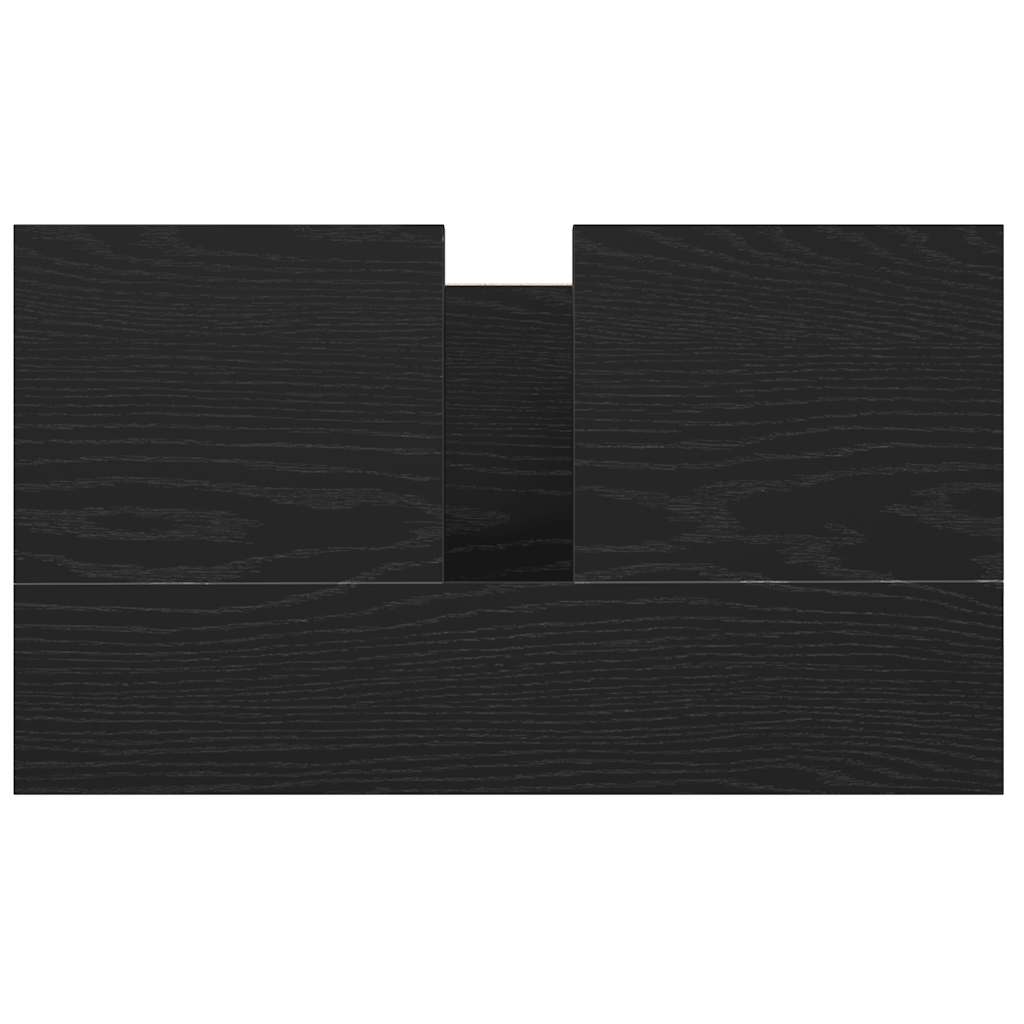 Meuble bas de lavabo avec tiroirs noir aspect chêne vidaXL